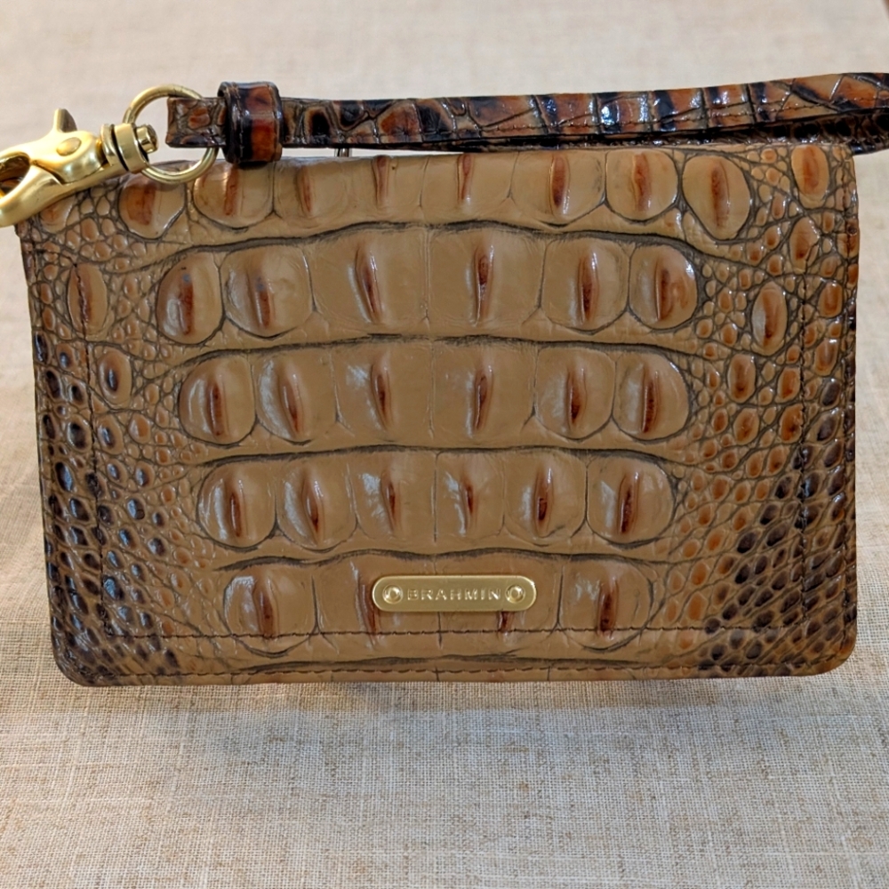 Brahmin Debra Croc Embossed Wristlet